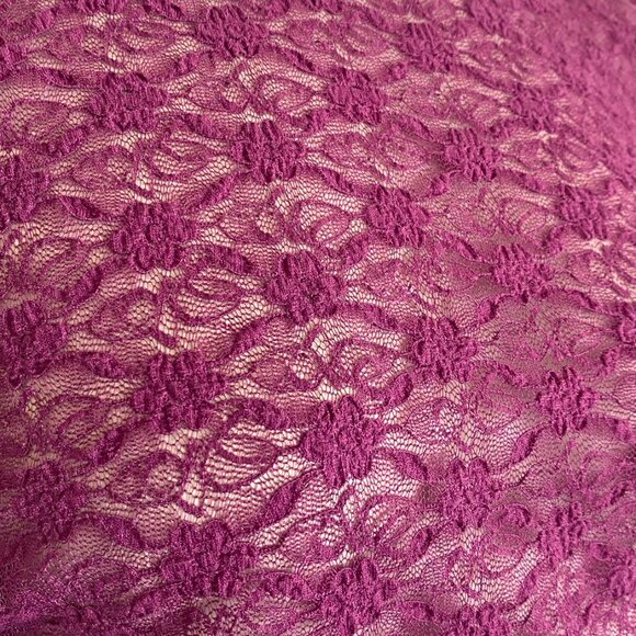 Free People Intimately Keep It Simple Lace Baby Tee in Magenta - Picture 4 of 7